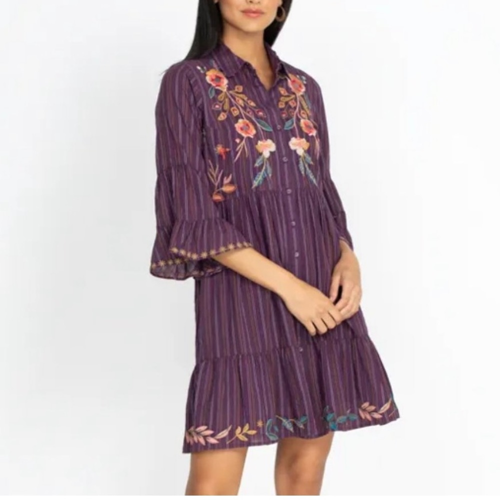 Johnny Was Shuri Purple dress